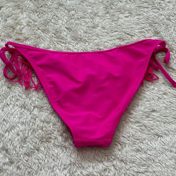 Small / Medium Hot Pink Fringe Bikini Bottom Swimsuit Swim - Picture 3 of 5